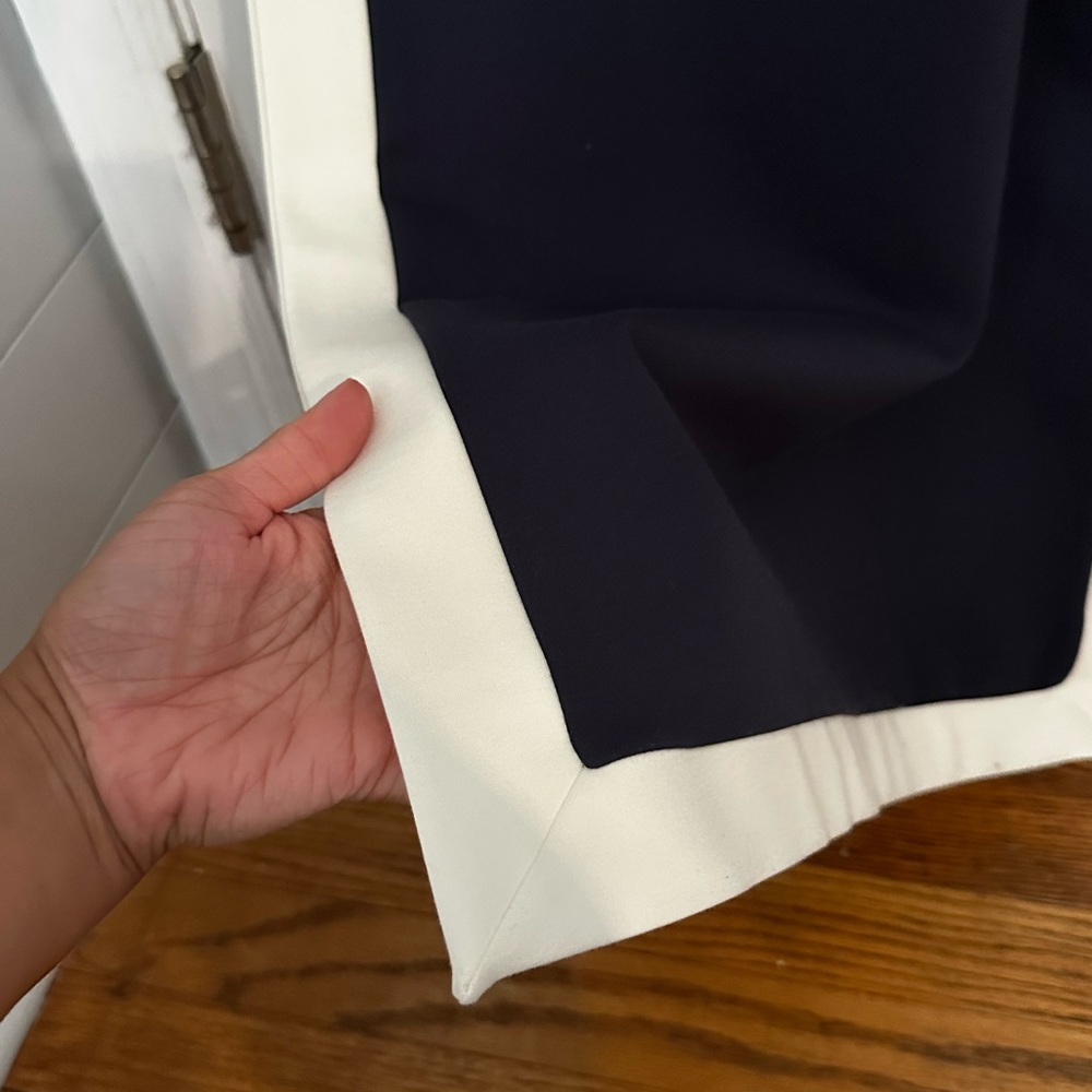 STAUD Navy Maxi Dress with Cream Accent Panels - Picture 6 of 7